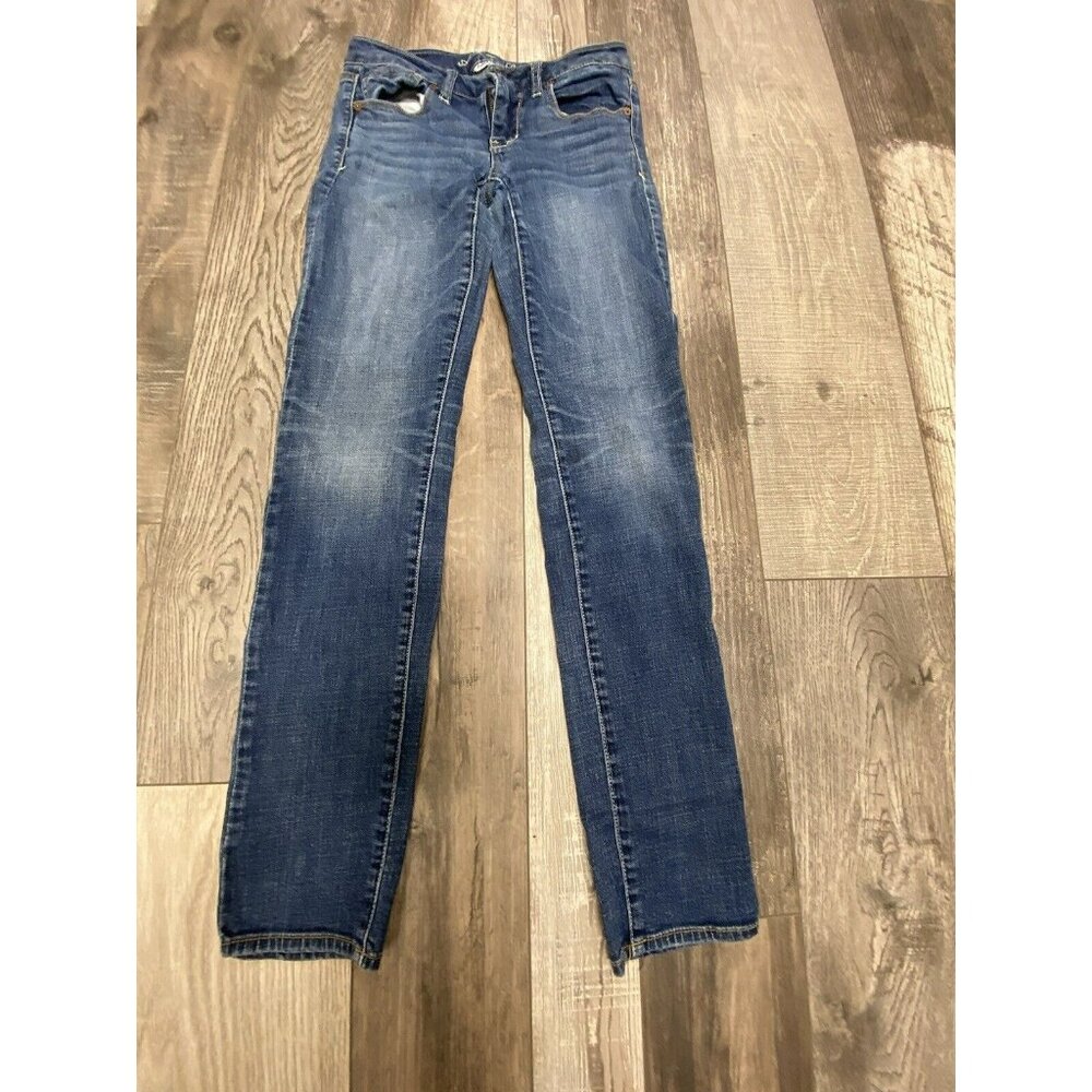 AMERICAN EAGLE Skinny Jeans Super Stretch Blue Trendy Denim Women's 2